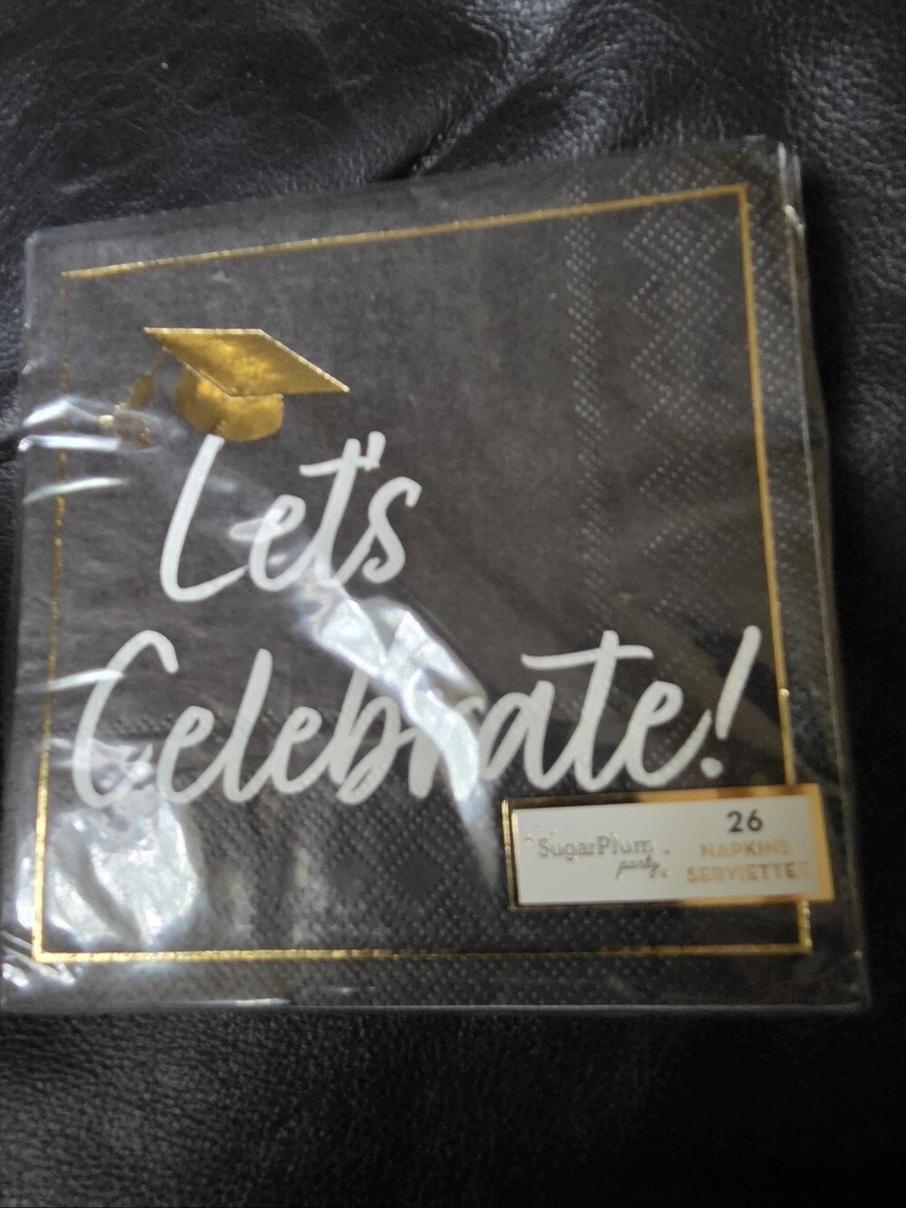 American Greetings Black&Gold 'Congrats Grad' Centerpiece 8.5" & 2napkin Sets - Picture 11 of 11